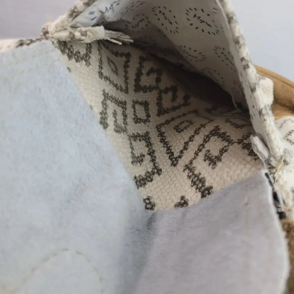 Myra bag Amber upcycled canvas & cowhide backpack S-1332
